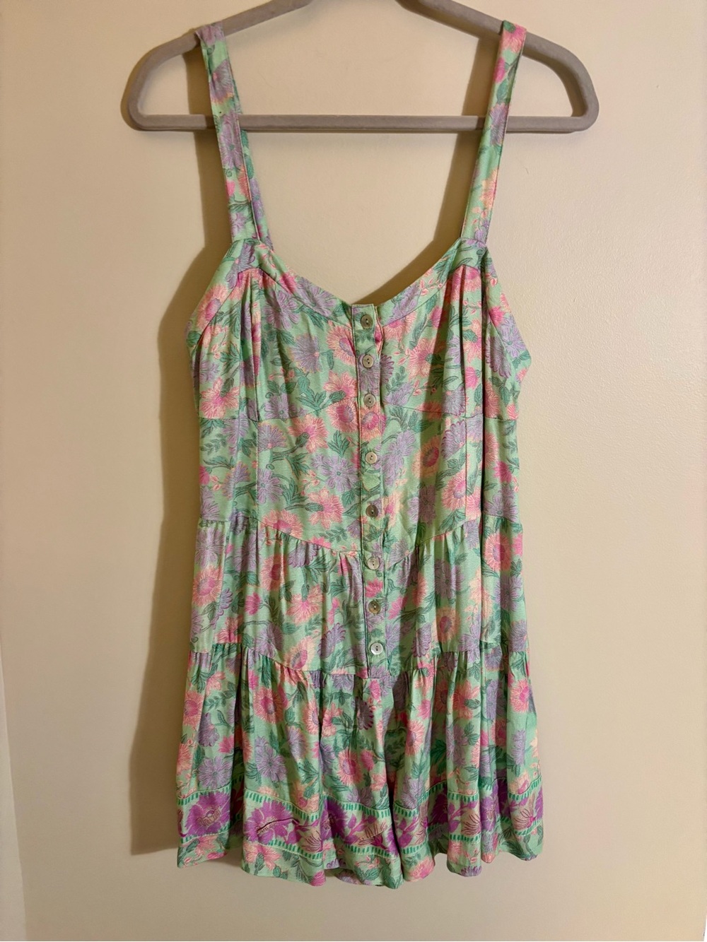 Saltwater Luxe Zola Floral Button-Front Casual Sundress Romper size medium